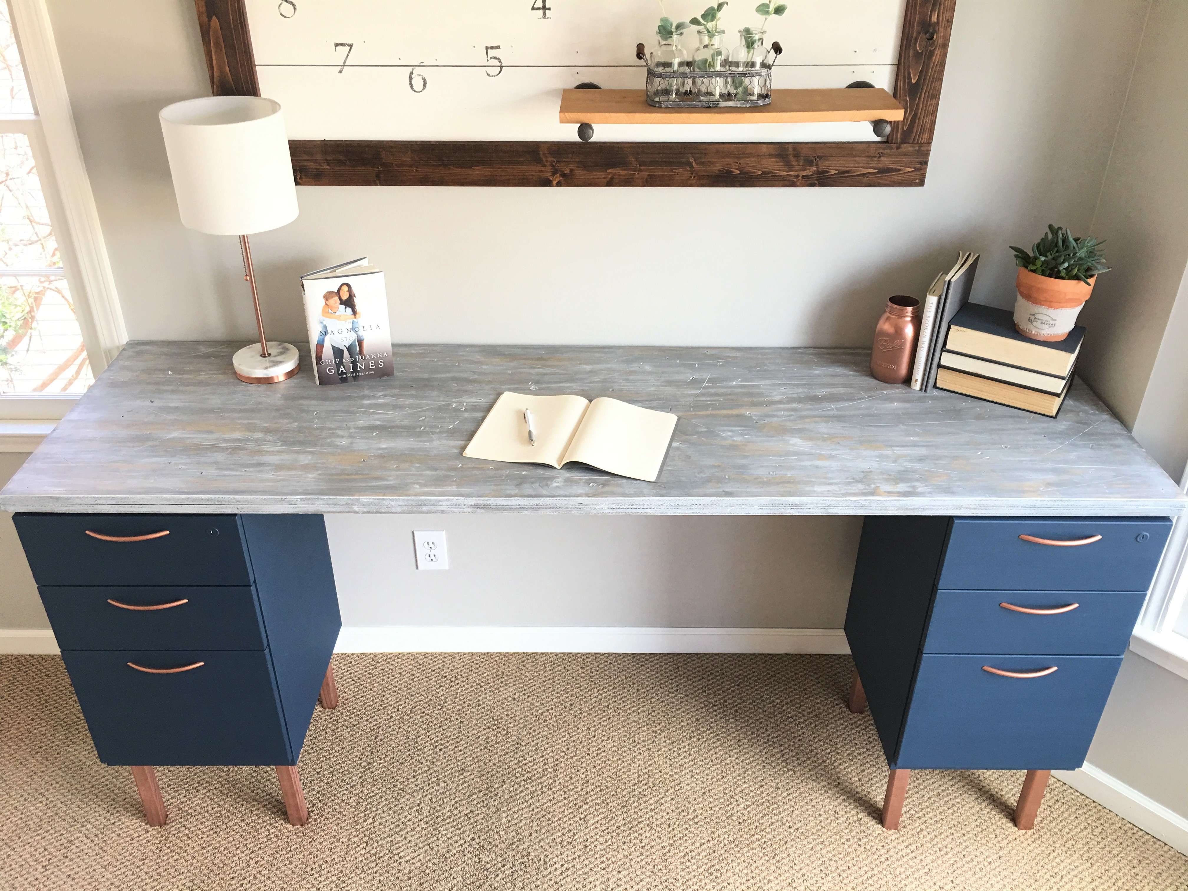 Ugly Home Office Makeover Part 5 The Diy File Cabinet Desk And